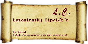 Latosinszky Ciprián névjegykártya